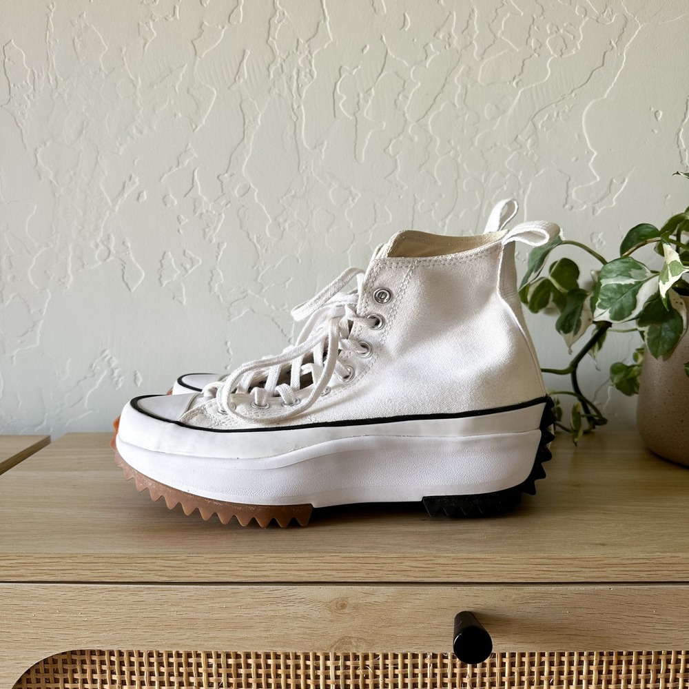 Converse | Chuck Taylor Run Star Hike High Top Platform Sneaker 166799C in White - Picture 2 of 7